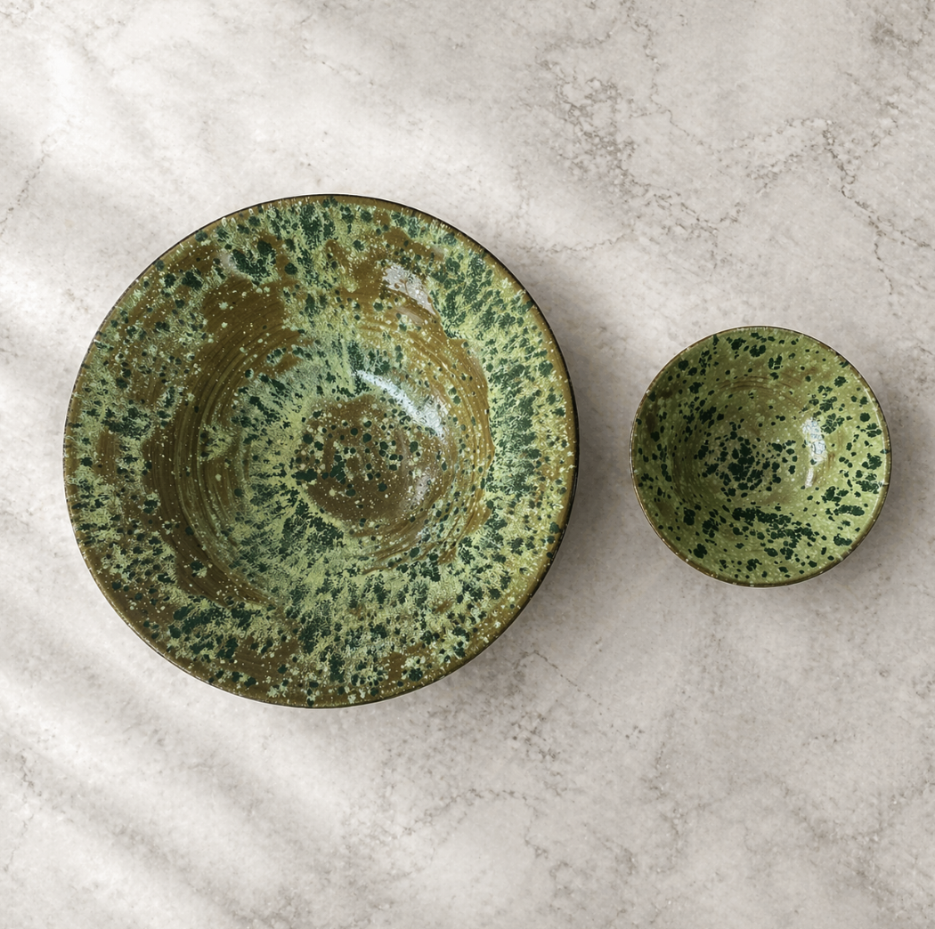 Lime shower bowls — Top view